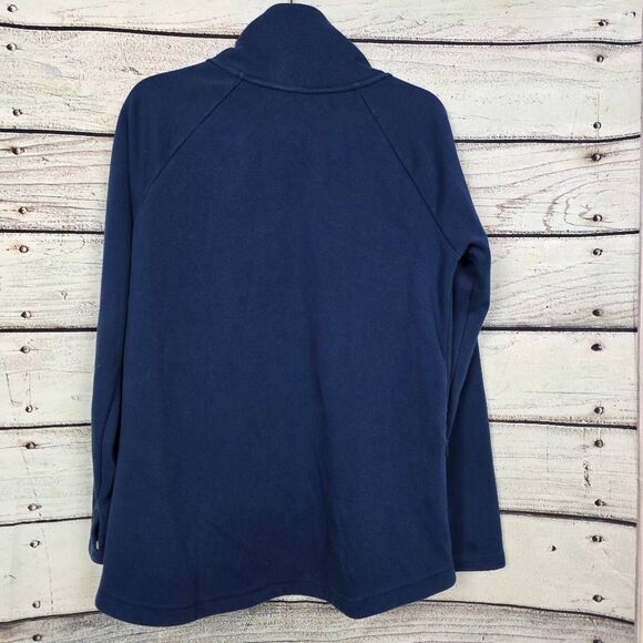 Athleta M Navy Asymmetrical Zip Fleece Pullover - Picture 5 of 8